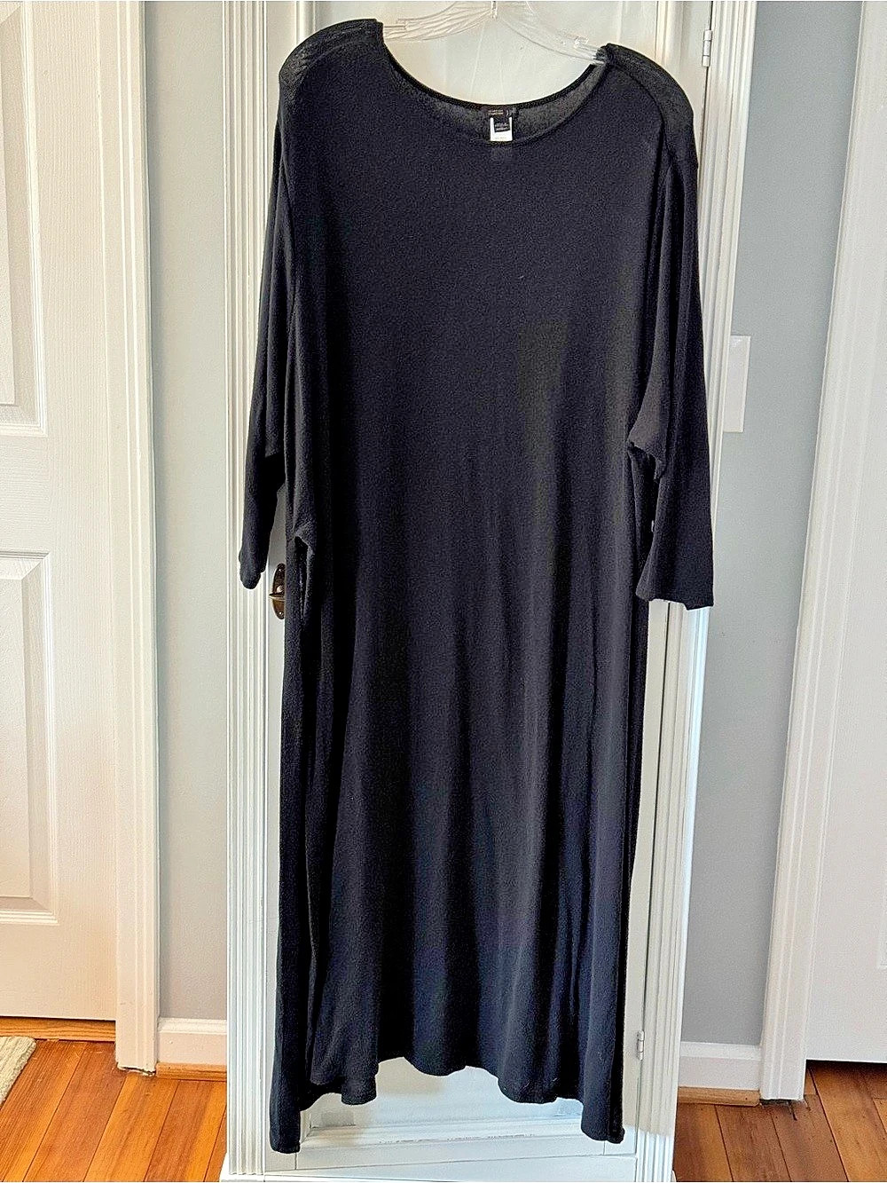 J Jill Wearever Collection Black Rayon Maxi Semi-Sheer Sweater Size 3X
